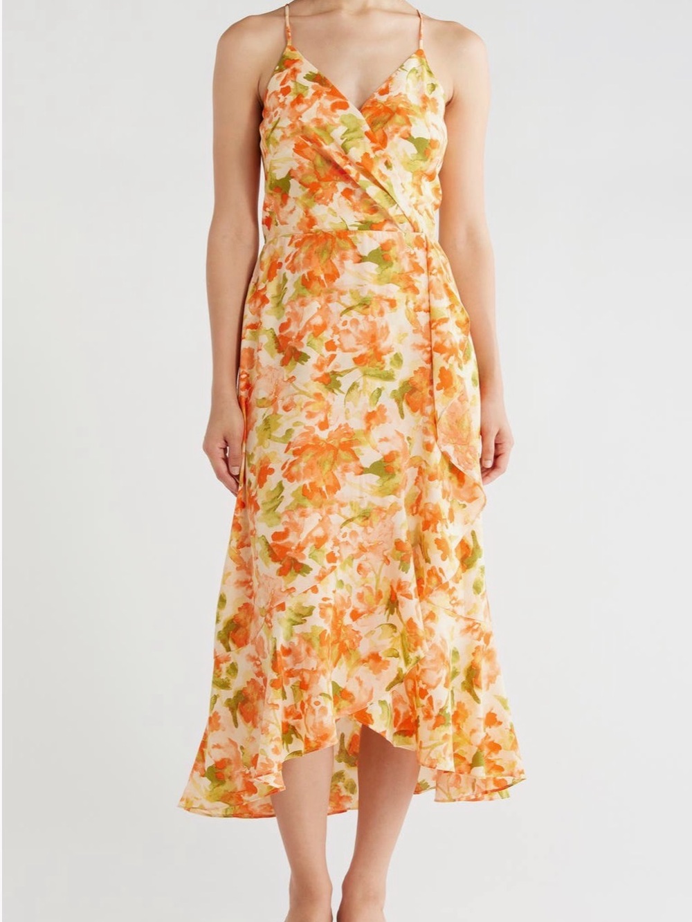 Chelsea 28 Floral Wrap with Clasp Maxi Dress Vibrant Tropical Flowy Size XL